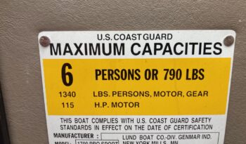 2000 LUND 1700 PRO SPORT W/ 115HP full